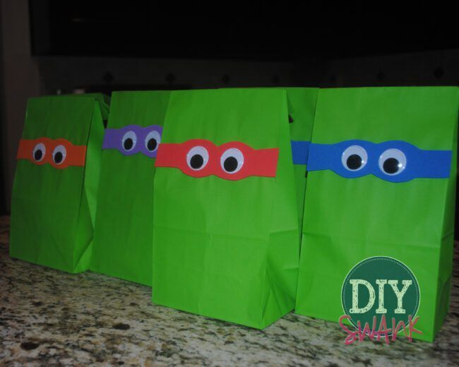 DIY Ninja Turtle Party Favor Bags - Swanky Design Co.